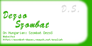 dezso szombat business card